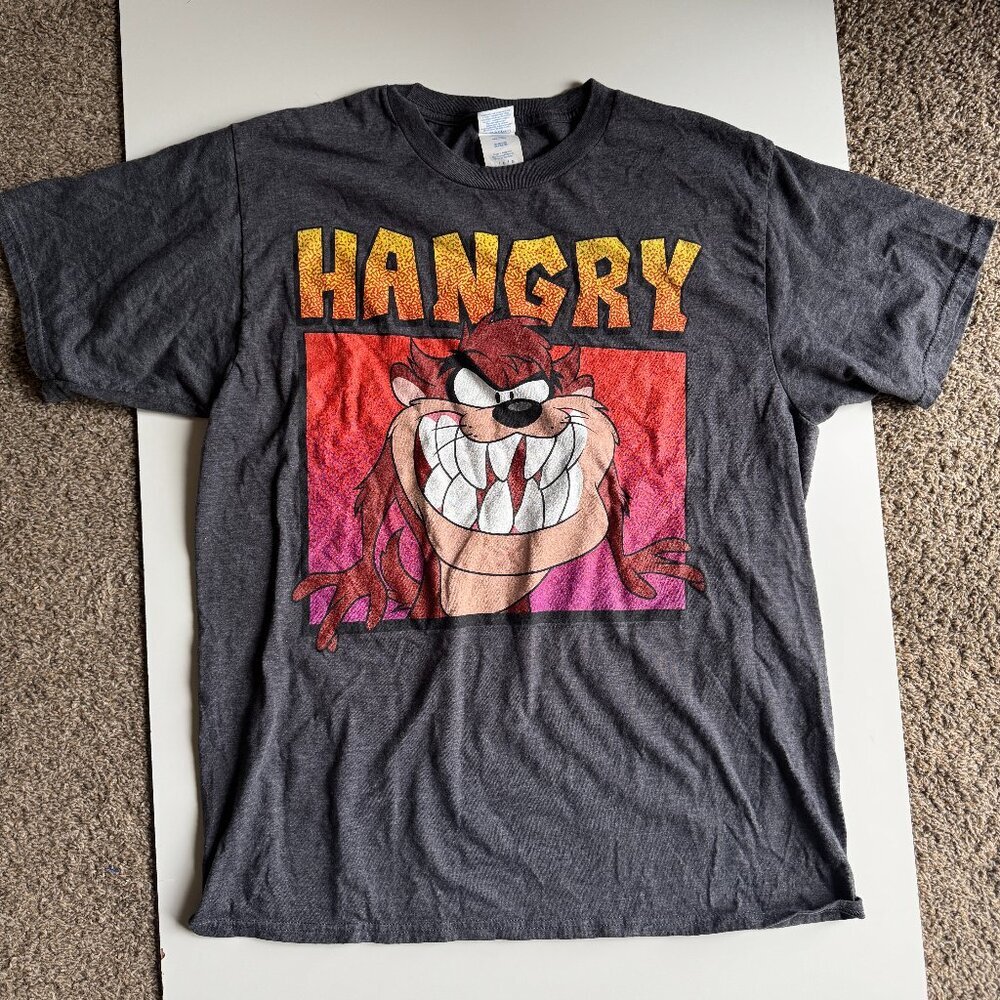 Vintage Taz Devil Looney Tunes Short Sleeve Graphic T-Shirt‎ Size Large Gray